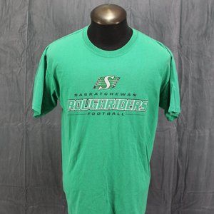 Saskatchewan Roughriders Shirt (Retro) - Logo with Script - Men's Large